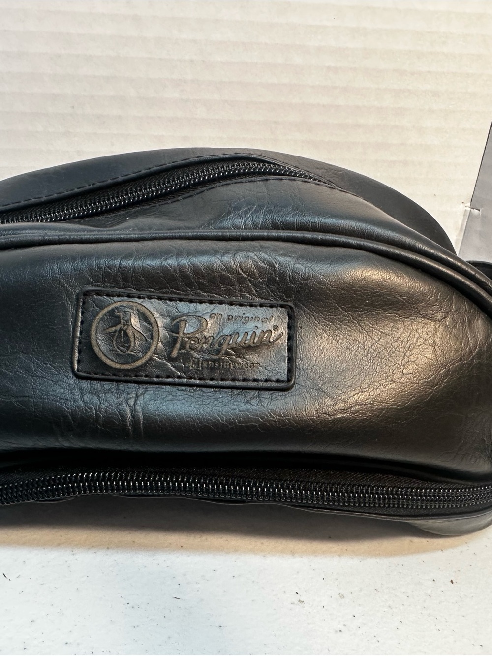Original Penguin Black Faux Leather Dopp Kit